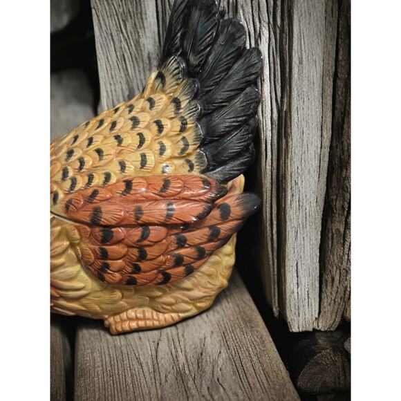 Fitz and Floyd Classics Country Gourmet Collection Hen Butter Tub and Lid Vtg - Picture 3 of 11